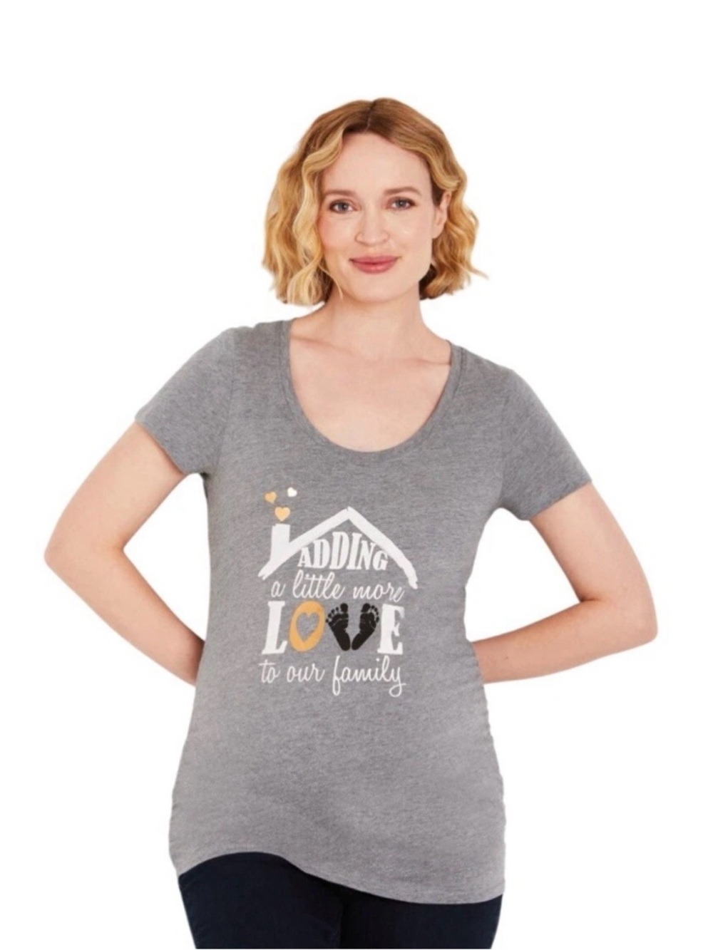 Motherhood Maternity Womens S T-Shirt Adding A Little More Love To Our Family